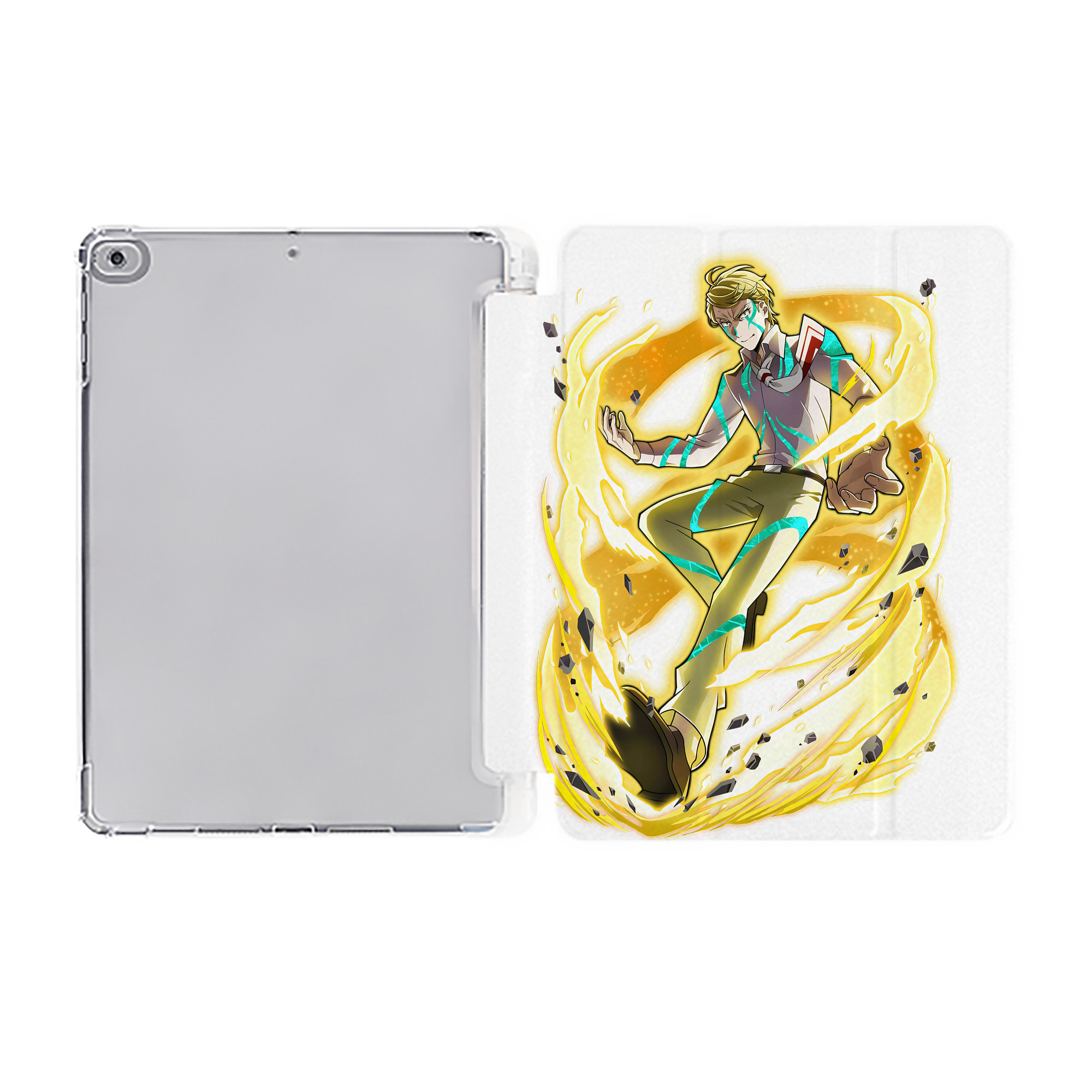 （画像用） 文豪ストレイドッグス Bungo Stray Dogs IPad ケース ペン収納付き 三つ折りスタンド PUレザー×シリコン 対応機種9.5/10.5/10.9インチ